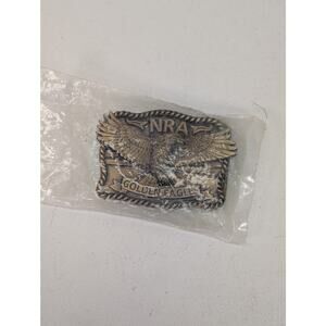 Vintage NRA Golden Eagle Belt Buckle Brass USA Patriotic Eagle Emblem 981198 New